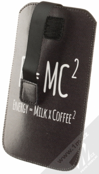GreenGo Slim Up Text E=MC2 4XL pouzdro pro mobilní telefon, mobil, smartphone černá bílá (black white) otevřené