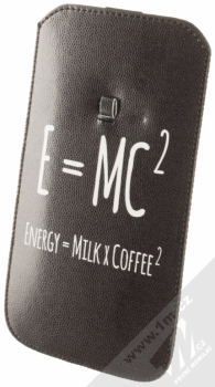 GreenGo Slim Up Text E=MC2 4XL pouzdro pro mobilní telefon, mobil, smartphone černá bílá (black white) zezadu