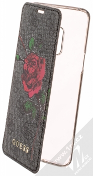 Guess 4G Flower Desire Booktype Case flipové pouzdro pro Samsung Galaxy S9 (GUFLBKS94GROG) tmavě šedá (dark grey)