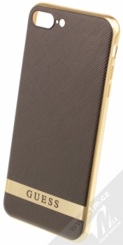 Guess Classic Soft Case ochranný kryt pro Apple iPhone 7 Plus (GUHCP7LSTRBAG) černá zlatá (black gold metal)