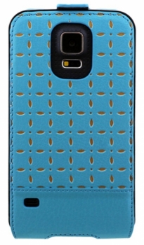 Guess Gianina Flap Case flipové pouzdro pro Samsung Galaxy S5, Galaxy S5 Neo (GUFLS5PET) modrá (turquoise) zezadu