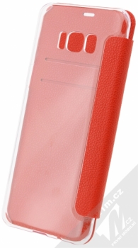 Guess IriDescent Booktype Case flipové pouzdro pro Samsung Galaxy S8 Plus (GUFLBKS8LIGLTRE) červená (red) zezadu