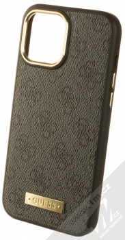 Guess MagSafe 4G ochranný kryt s MagSafe pro Apple iPhone 13 Pro Max (GUHMP13XU4GPRK) šedá zlatá (grey gold)