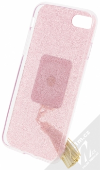 Guess Ring Soft Case ochranný kryt s držákem na prst pro Apple iPhone 7 (GUHCP7RSRG) růžově zlatá (rose gold) zepředu