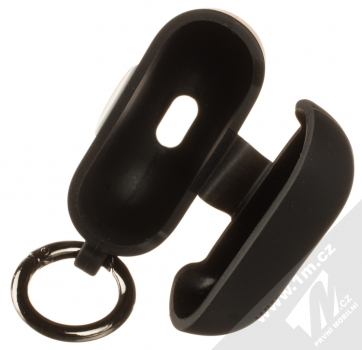 Karl Lagerfeld Ikonik AirPods Silicone Case silikonové pouzdro pro sluchátka Apple AirPods 3 (KLACA3SILKHBK) černá (black) otevřené