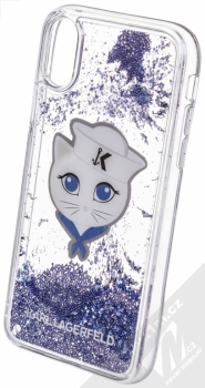 Karl Lagerfeld Sailor Choupette Liquid Glitter Hard Case ochranný kryt s přesýpacím efektem třpytek pro Apple iPhone X (KLHCPXKSCH) tmavě modrá (navy blue) animace 4