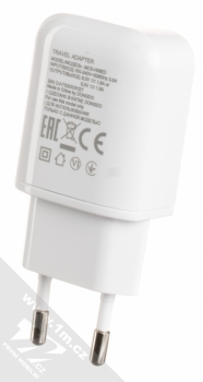 LG MCS-H06ED originální nabíječka s USB výstupem 9V/5V/1,8A + LG EAD62329704 originální USB kabel s microUSB konektorem bílá (white) nabíječka zezadu