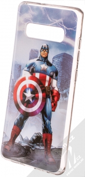 Marvel Kapitán Amerika 003 TPU ochranný silikonový kryt s motivem pro Samsung Galaxy S10 Plus modrá (blue)