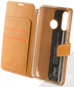 Molan Cano Issue Diary flipové pouzdro pro Huawei P30 Lite hnědá (brown) otevřené