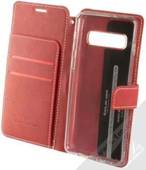 Molan Cano Issue Diary flipové pouzdro pro Samsung Galaxy S10 červená (red) otevřené