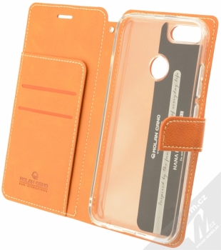 Molan Cano Issue Diary flipové pouzdro pro Xiaomi Mi A1 hnědá (brown) otevřené