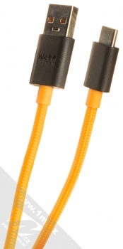 OnePlus Warp Charge 30 originální nabíječka do sítě s USB výstupem 2A a originální USB kabel s USB Type-C konektorem černá oranžová (black orange) USB kabel konektory