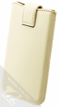 Pierre Cardin SLIM H10-10WT vertikální výsuvné kožené pouzdro bílá (white) zezadu