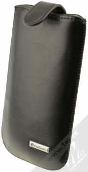Pierre Cardin SLIM H10-12 vertikální výsuvné kožené pouzdro černá (black)