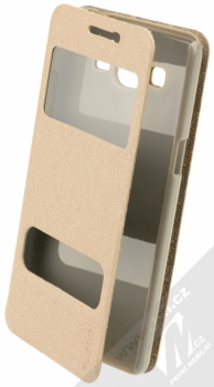 Pudini Sharp Window flipové pouzdro pro Samsung Galaxy Grand Prime béžová (gold)