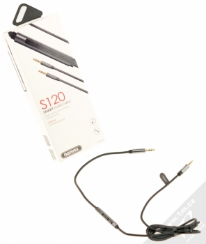 Remax S120 Smart Audio Cable hudební kabel s ovladačem a jack 3,5mm konektory černá (black) balení