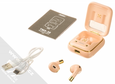 Remax Yosee Earbuds TWS Bluetooth stereo sluchátka růžová (pink) balení