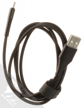 Rock Hi-Tensile opletený USB kabel s USB Type-C konektorem černá (black) komplet