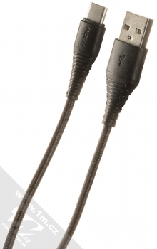 Rock Hi-Tensile opletený USB kabel s USB Type-C konektorem černá (black)