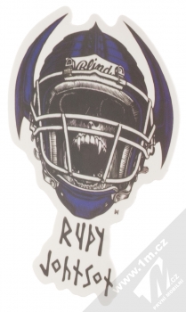 Samolepka Rudy Johnson Lebka v helmě 2