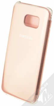 Samsung EF-ZG935CZ Clear View Cover originální flipové pouzdro pro Samsung Galaxy S7 Edge růžově zlatá (rose gold) zezadu