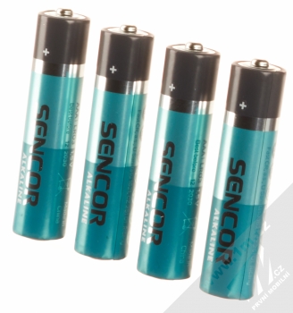 Sencor SBA LR03 4BP AAA ALK mikrotužkové baterie AAA LR3 4ks tyrkysová tmavě šedá (turquoise dark grey)