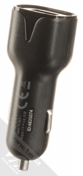Setty UCCwTUC nabíječka do auta s USB výstupem 3A a USB kabel s USB Type-C konektorem černá (black) nabíječka zezadu