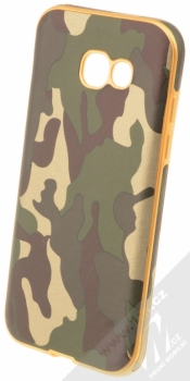 Sligo Army maskovaný TPU ochranný kryt pro Samsung Galaxy A5 (2017) zelená hnědá zlatá (green brown gold)
