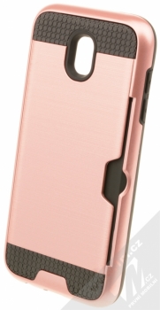 Sligo Defender Card odolný ochranný kryt s kapsičkou pro Samsung Galaxy J5 (2017) růžově zlatá (rose gold)