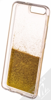 Sligo Liquid Glitter Full ochranný kryt s přesýpacím efektem třpytek pro Huawei P10 zlatá (gold) zepředu