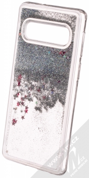 Sligo Liquid Glitter Full ochranný kryt s přesýpacím efektem třpytek pro Samsung Galaxy S10 stříbrná (silver) animace 1