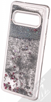 Sligo Liquid Glitter Full ochranný kryt s přesýpacím efektem třpytek pro Samsung Galaxy S10 stříbrná (silver) animace 2