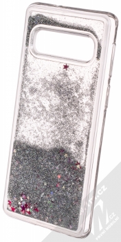 Sligo Liquid Glitter Full ochranný kryt s přesýpacím efektem třpytek pro Samsung Galaxy S10 stříbrná (silver) animace 5