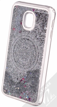 Sligo Liquid Glitter Mandala 3 ochranný kryt s přesýpacím efektem třpytek pro Samsung Galaxy J3 (2017) stříbrná (silver) animace 3
