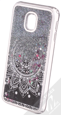 Sligo Liquid Glitter Mandala 3 ochranný kryt s přesýpacím efektem třpytek pro Samsung Galaxy J3 (2017) stříbrná (silver)