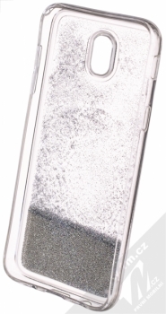 Sligo Liquid Pearl Full ochranný kryt s přesýpacím efektem třpytek pro Samsung Galaxy J5 (2017) stříbrná (silver) zepředu