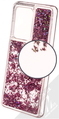 Sligo Liquid Sparkle Full ochranný kryt s přesýpacím efektem třpytek pro Samsung Galaxy S20 Ultra růžově zlatá (rose gold)