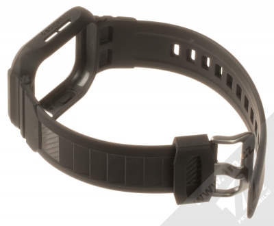 Spigen Rugged Armor Pro odolný ochranný kryt pro Apple Watch 44mm, Watch 45mm černá (matte black) rozepnuté zezadu
