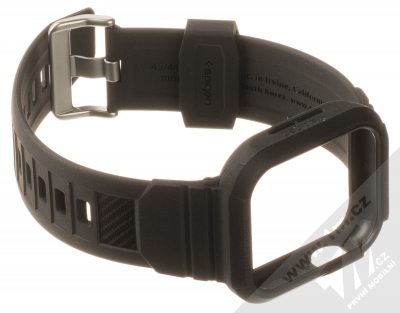 Spigen Rugged Armor Pro odolný ochranný kryt pro Apple Watch 44mm, Watch 45mm černá (matte black) rozepnuté