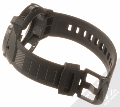 Spigen Rugged Armor Pro odolný ochranný kryt pro Samsung Galaxy Watch4 Classic 46mm černá (matte black) rozepnuté zezadu