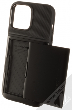 Spigen Slim Armor CS odolný ochranný kryt s kapsičkou pro Apple iPhone 13 Pro Max černá (black) otevřené