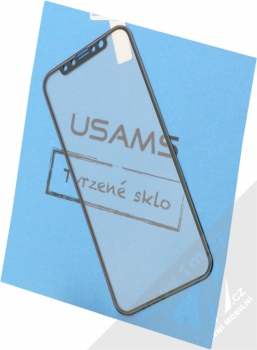 USAMS 3D Soft Side Tempered Glass ochranné tvrzené sklo na kompletní displej pro Apple iPhone X černá (black)