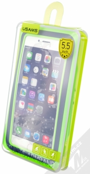 USAMS Sports Armband pouzdro na paži pro mobilní telefon do 5,5 palců zelená (lime green) krabička