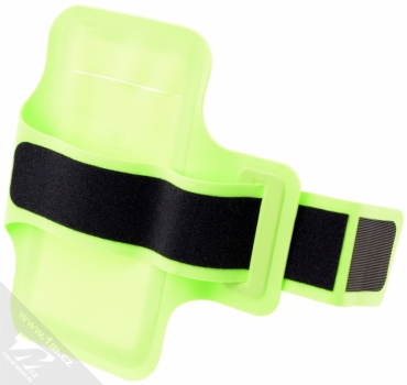 USAMS Sports Armband pouzdro na paži pro mobilní telefon do 5,5 palců zelená (lime green) rozepnuté