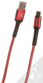 USAMS U24 opletený USB kabel s USB Type-C konektorem červená (red)