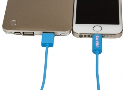 USAMS ULine USB kabel s Apple Lightning konektorem modrá (blue) použití