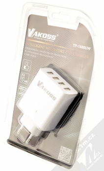Vakoss TP-1880UW Multi-Port nabíječka do sítě s 4x USB výstupem a proudem 4A pro mobilní telefon, mobil, smartphone, tablet bílá (white) krabička