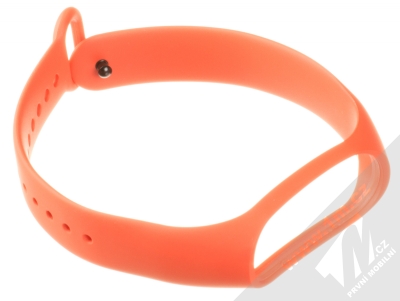 Xiaomi Strap silikonový pásek na zápěstí pro Xiaomi Mi Band 3 oranžová (orange) rozepnuté