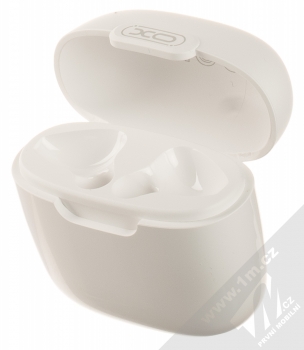 XO X23 TWS Bluetooth stereo sluchátka bílá (white) nabíjecí pouzdro otevřené