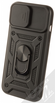 1Mcz Armor CamShield odolný ochranný kryt s držákem na prst pro Apple iPhone 13 černá (black)